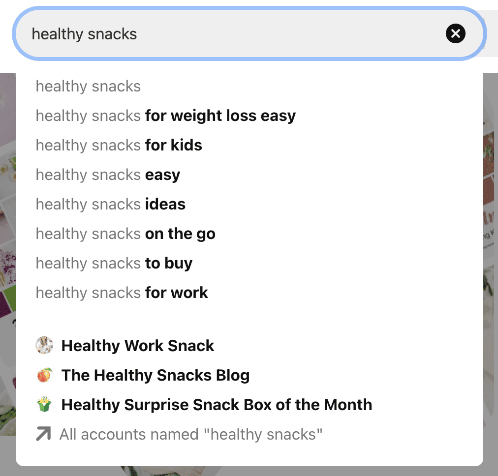 Pinterest Healthy Snacks Keywords Filter your Pinterest keywords to be more specific